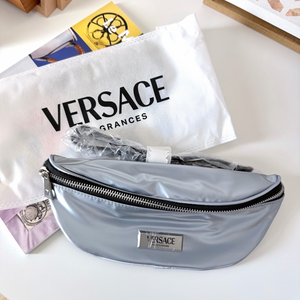 Versace Fragrance Belt Bag Metallic Silver